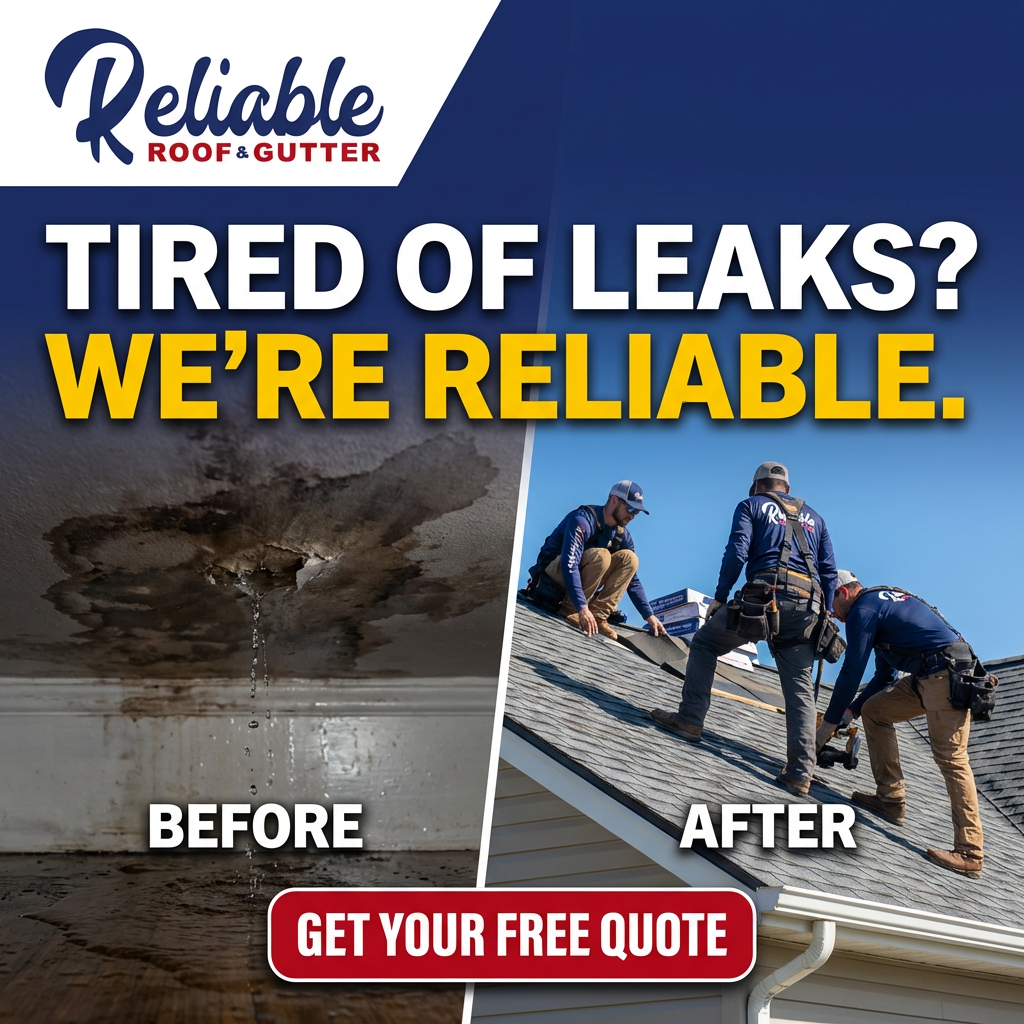Roof and gutter native feed ad creative